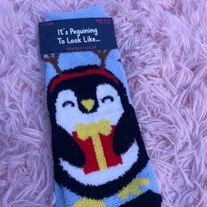 NWT Penguin fuzzy socks